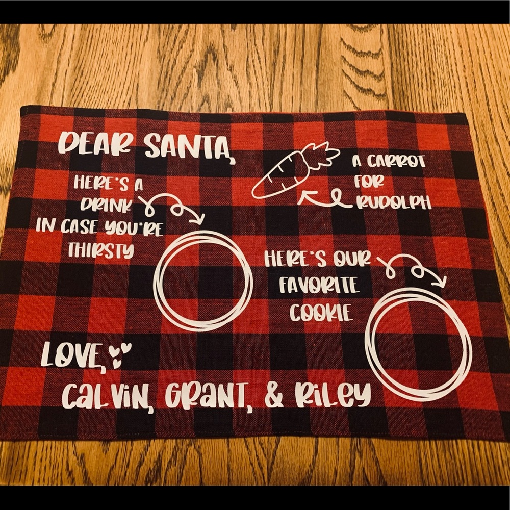 Personalized Santa placemat